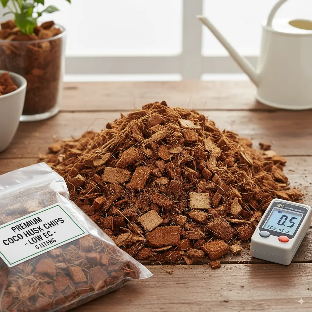 Low EC Coco Husk Chips